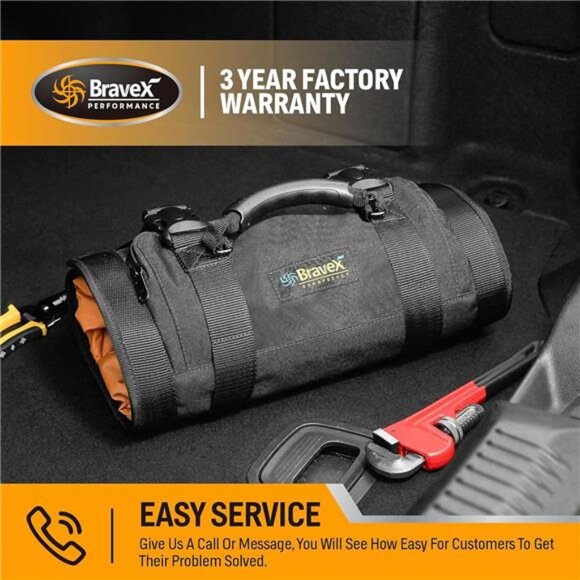 Tool Roll Tool Bag, Ballistic Nylon 1200D Kevlar Stitches YKK Zipper Wear Resist - Picture 6 of 7